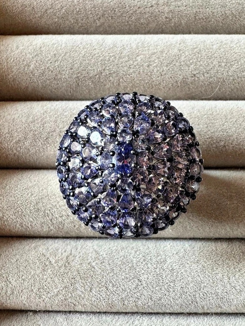 ShopLC D’Joy 925 Natural s CTW Huge Floral Cluster Ring Size 10